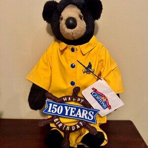 Gorton’s Fisherman Plush Stuffed Bear Yellow Rain Slicker 150 Years Anniversary